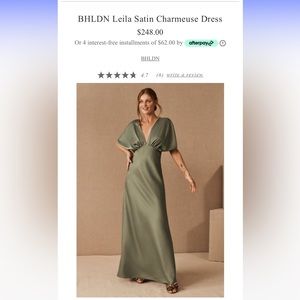 BHLDN Leila Satin Charmeuse Dress